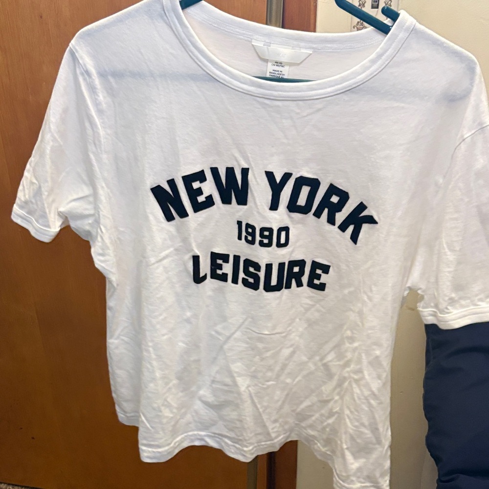 H&M White Tee with Black Print